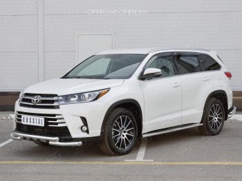 26 899 р. Защита переднего бампера (2 трубы Ø63 мм, нержавейка) SLITKOFF  Toyota Highlander  XU50 (2013-2017) дорестайлинг  с доставкой в г. Москва. Увеличить фотографию 3