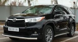 18 949 р. Одинарная защита переднего бампера диаметром 63 мм SLITKOFF Toyota Highlander XU50 дорестайлинг (2013-2017)  с доставкой в г. Москва. Увеличить фотографию 2