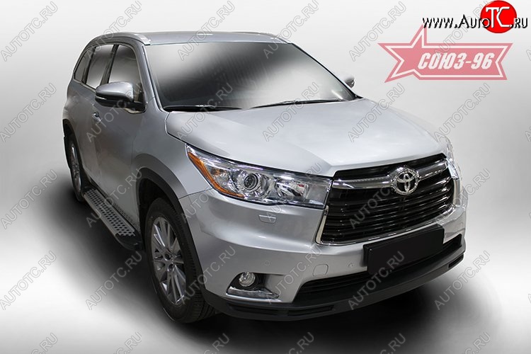 9 089 р. Пороги из алюминиевого профиля Souz-96 Toyota Highlander XU50 дорестайлинг (2013-2017)  с доставкой в г. Москва