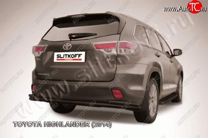 10 399 р. Защита задняя Slitkoff Toyota Highlander XU50 дорестайлинг (2013-2017) (Цвет: серебристый)  с доставкой в г. Москва