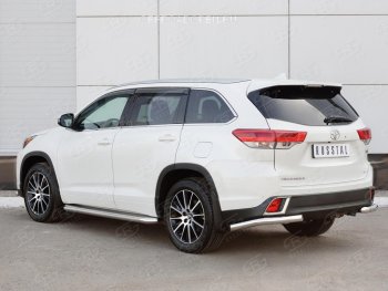 13 999 р. Защита заднего бампера (Ø63 мм уголки, нержавейка) SLITKOFF Toyota Highlander XU50 дорестайлинг (2013-2017)  с доставкой в г. Москва. Увеличить фотографию 4