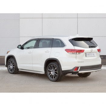 16 799 р. Защита заднего бампера (Ø63 мм, нержавейка) SLITKOFF  Toyota Highlander  XU50 (2013-2017) дорестайлинг  с доставкой в г. Москва. Увеличить фотографию 2