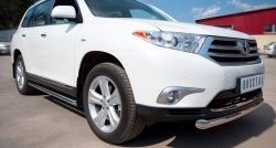 13 299 р. Защита порогов из круглой трубы диаметром 76 мм (рестайлинг) Russtal  Toyota Highlander  XU40 (2010-2013) рестайлинг (Защита порогов с со скосами на торцах (вариант 1))  с доставкой в г. Москва. Увеличить фотографию 4