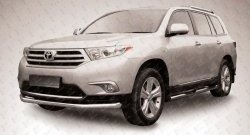 12 999 р. Одинарная защита переднего бампера из трубы диаметром 57 мм Slitkoff Toyota Highlander XU40 рестайлинг (2010-2013) (Цвет: нержавеющая полированная сталь)  с доставкой в г. Москва. Увеличить фотографию 1