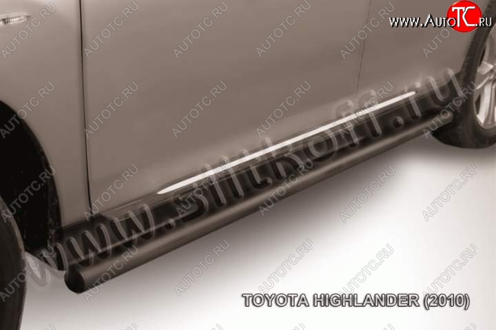 11 949 р. Защита порогов Slitkoff  Toyota Highlander  XU40 (2010-2013) рестайлинг (Цвет: серебристый)  с доставкой в г. Москва