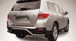 Защита заднего бампера из фигурной трубы диаметром 57 мм Slitkoff Toyota Highlander XU40 рестайлинг (2010-2013)