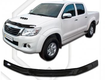 1 759 р. Дефлектор капота CA-Plastiс  Toyota Hilux  AN20,AN30 (2011-2016)  2-ой рестайлинг (Classic черный, Без надписи)  с доставкой в г. Москва. Увеличить фотографию 1