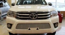 1 569 р. Защитная решётка в воздуховод автомобиля Russtal (хром) Toyota Hilux AN120 дорестайлинг (2016-2020)  с доставкой в г. Москва. Увеличить фотографию 1