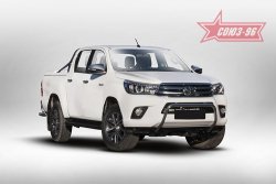 13 589 р. Защита переднего бампера под ПТФ Souz-96 (d42) Toyota Hilux AN120 дорестайлинг (2016-2020)  с доставкой в г. Москва. Увеличить фотографию 2