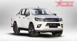 12 914 р. Защита переднего бампера одинарная Souz-96 (d60). Toyota Hilux AN120 дорестайлинг (2016-2020)  с доставкой в г. Москва. Увеличить фотографию 1