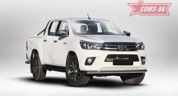 15 974 р. Защита переднего бампера одинарная Souz-96 (d76) Toyota Hilux AN120 дорестайлинг (2016-2020)  с доставкой в г. Москва. Увеличить фотографию 1