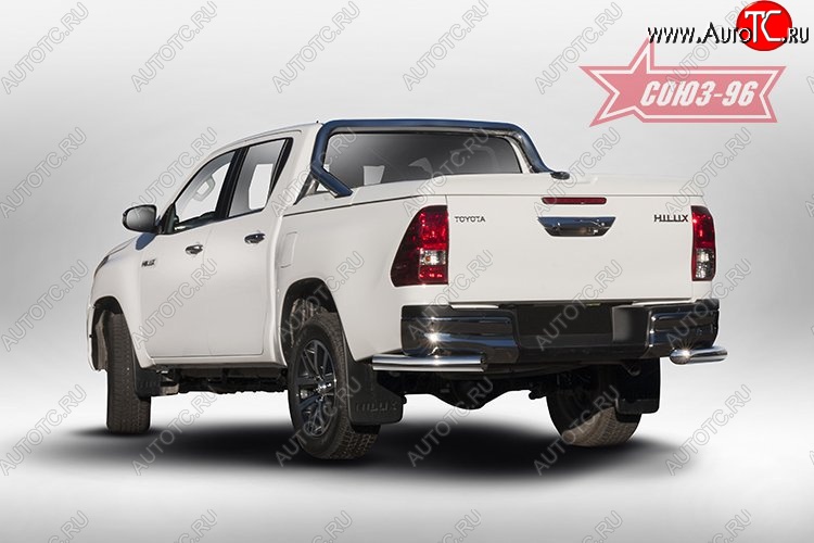 13 769 р. Защита заднего бампера из боковых уголков Souz-96 (d76) Toyota Hilux AN120 дорестайлинг (2016-2020)  с доставкой в г. Москва