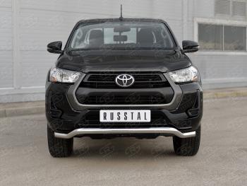 Защита переднего бампера (Ø63 мм волна) SLITKOFF Toyota (Тойота) Hilux (Хайлюкс)  AN120 (2020-2025) AN120 2-ой рестайлинг