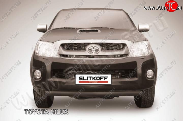 9 099 р. Защита переднего бампера из трубы d57 Slitkoff  Toyota Hilux  AN10,AN20 (2008-2011) 1-ый рестайлинг (Цвет: серебристый)  с доставкой в г. Москва