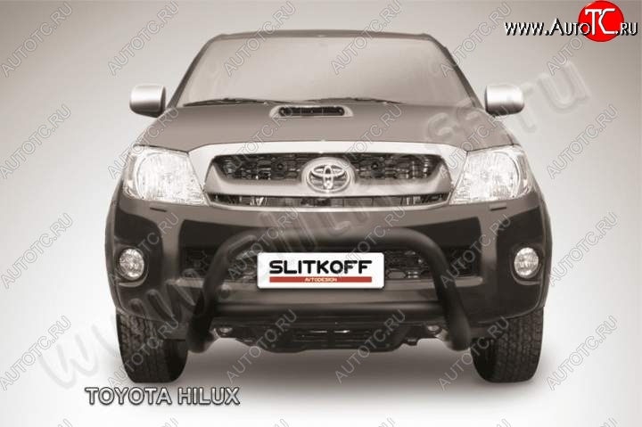 23 799 р. Кенгурятник d76 низкий Slitkoff  Toyota Hilux  AN10,AN20 (2008-2011) 1-ый рестайлинг (Цвет: серебристый)  с доставкой в г. Москва