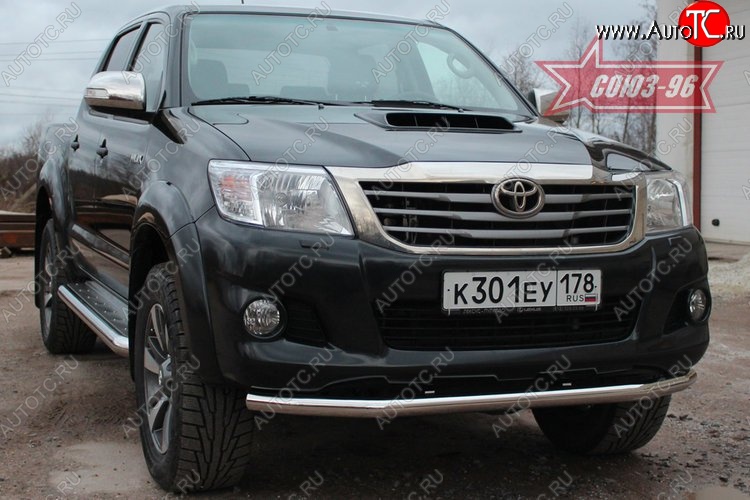 12 959 р. Защита переднего бампера одинарная Souz-96 (d60) Toyota Hilux AN20,AN30  2-ой рестайлинг (2011-2016)  с доставкой в г. Москва