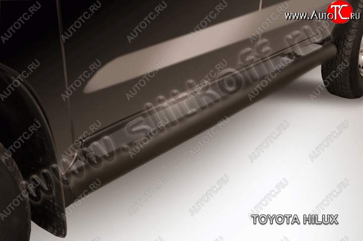 12 999 р. Защита порогов Slitkoff Toyota Hilux AN10,AN20 дорестайлинг (2004-2008) (Цвет: серебристый)  с доставкой в г. Москва