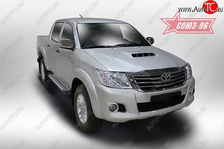 9 899 р. Пороги из алюминиевого профиля Souz-96 Toyota Hilux AN20,AN30  2-ой рестайлинг (2011-2016)  с доставкой в г. Москва