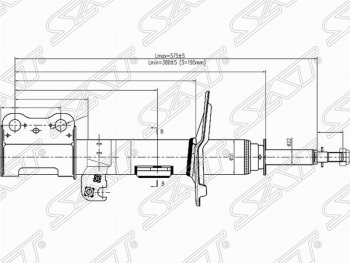 3 499 р. Правый амортизатор передний SAT Toyota Ipsum ACM20 дорестайлинг (2001-2003)  с доставкой в г. Москва. Увеличить фотографию 1