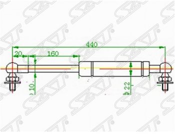 779 р. Газовый упор капота SAT Toyota Land Cruiser 100 2-ой рестайлинг (2005-2007)  с доставкой в г. Москва. Увеличить фотографию 1