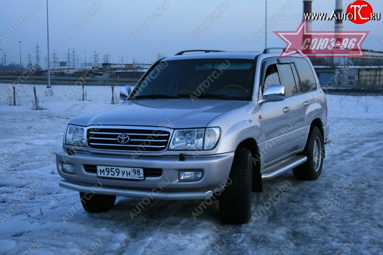 14 984 р. Защита переднего бампера одинарная Souz-96 (d76) Toyota Land Cruiser 100 1-ый рестайлинг (2002-2005)  с доставкой в г. Москва