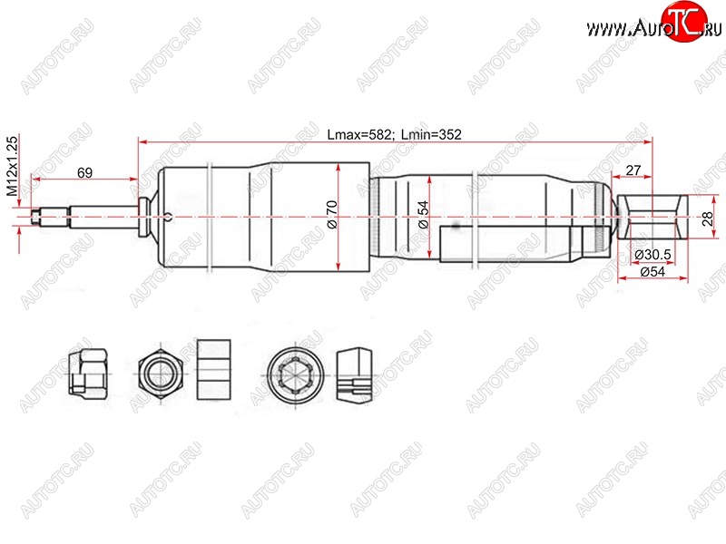 2 599 р. Амортизатор задний LH=RH SAT Toyota Land Cruiser 80 (1989-1997)  с доставкой в г. Москва