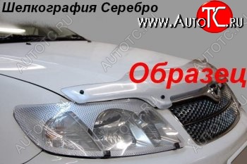 2 299 р. Защита фар (J120-J125) CA-Plastic  Toyota Land Cruiser Prado  J120 (2002-2009) (Шелкография серебро)  с доставкой в г. Москва