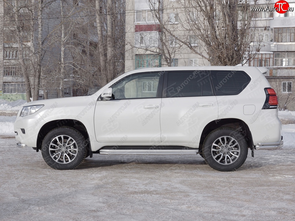 17 849 р. Защита порогов (Ø42 мм, нержавейка) SLITKOFF Toyota Land Cruiser Prado J150 2-ой рестайлинг (2017-2020)  с доставкой в г. Москва