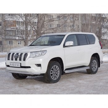 18 399 р. Защита переднего бампера (Ø63 мм, нержавейка) SLITKOFF Toyota Land Cruiser Prado J150 2-ой рестайлинг (2017-2020)  с доставкой в г. Москва. Увеличить фотографию 3