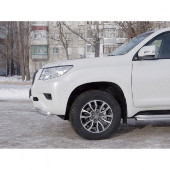 18 399 р. Защита переднего бампера (Ø63 мм, нержавейка) SLITKOFF Toyota Land Cruiser Prado J150 2-ой рестайлинг (2017-2020)  с доставкой в г. Москва. Увеличить фотографию 4