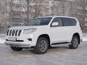 27 999 р. Защита переднего бампера (Ø63 мм c зубами Ø42, нержавейка) SLITKOFF Toyota Land Cruiser Prado J150 2-ой рестайлинг (2017-2020)  с доставкой в г. Москва. Увеличить фотографию 4