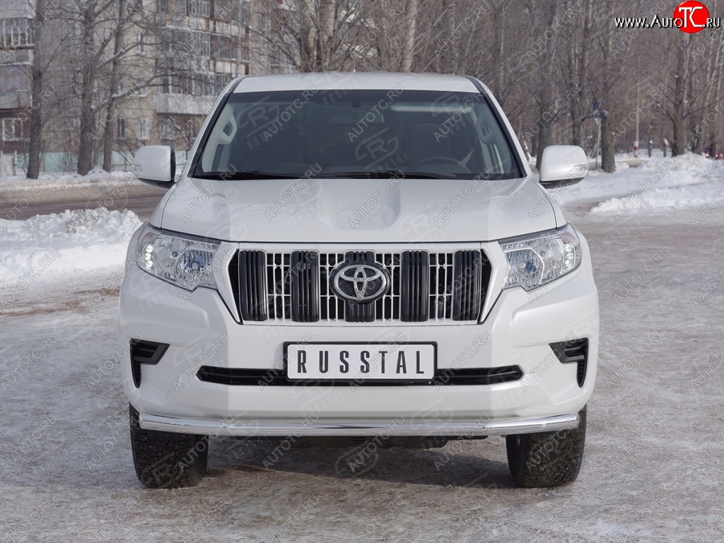 18 399 р. Защита переднего бампера (Ø63 мм, нержавейка) SLITKOFF Toyota Land Cruiser Prado J150 2-ой рестайлинг (2017-2020)  с доставкой в г. Москва