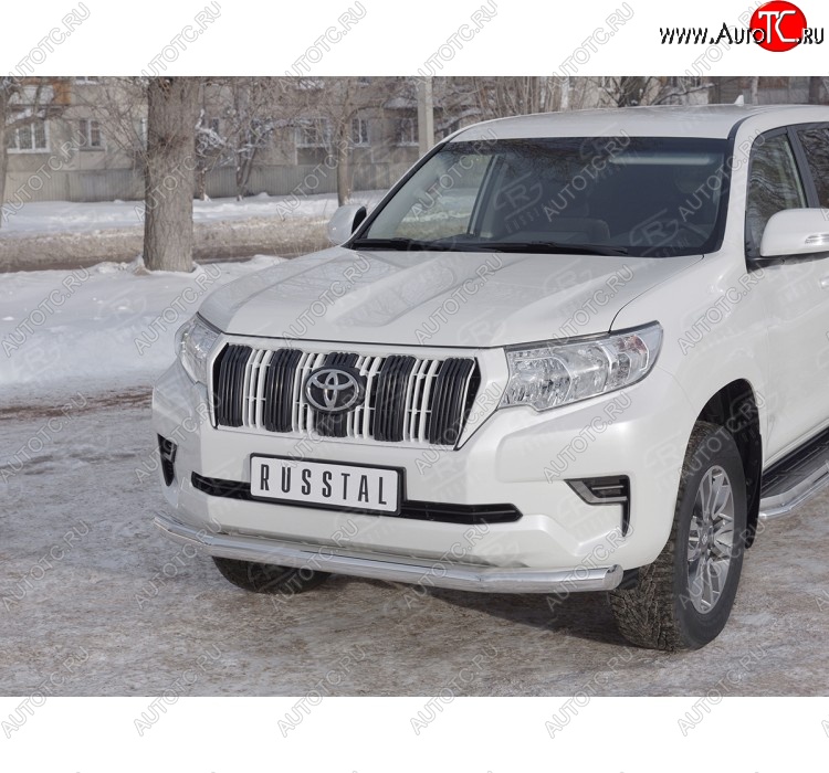 20 999 р. Одинарная защита переднего бампера диаметром 76 мм Toyota Land Cruiser Prado J150 2-ой рестайлинг (2017-2020)  с доставкой в г. Москва