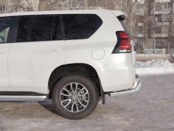 20 349 р. Защита заднего бампера (Ø63 мм, нержавейка) SLITKOFF  Toyota Land Cruiser Prado  J150 (2017-2020) 2-ой рестайлинг  с доставкой в г. Москва. Увеличить фотографию 2