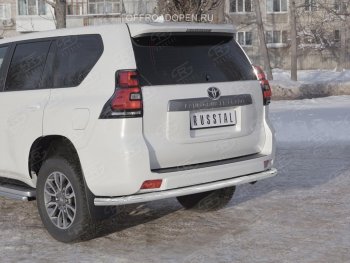 20 349 р. Защита заднего бампера (Ø63 мм, нержавейка) SLITKOFF  Toyota Land Cruiser Prado  J150 (2017-2020) 2-ой рестайлинг  с доставкой в г. Москва. Увеличить фотографию 4