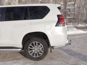 10 999 р. Защита заднего бампера (Ø76 мм уголки, нержавейка) SLITKOFF Toyota Land Cruiser Prado J150 2-ой рестайлинг (2017-2020)  с доставкой в г. Москва. Увеличить фотографию 3