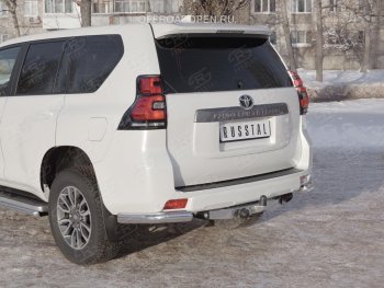 10 999 р. Защита заднего бампера (Ø76 мм уголки, нержавейка) SLITKOFF Toyota Land Cruiser Prado J150 2-ой рестайлинг (2017-2020)  с доставкой в г. Москва. Увеличить фотографию 4