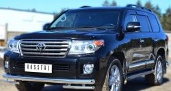 23 799 р. Защита переднего бампера (2 трубы Ø76 и 42 мм, нержавейка) SLITKOFF  Toyota Land Cruiser  200 (2012-2015) 1-ый рестайлинг  с доставкой в г. Москва. Увеличить фотографию 2