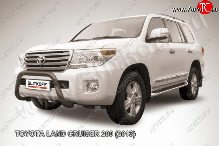 20 599 р. Кенгурятник d76 низкий мини  Toyota Land Cruiser  200 (2012-2015) 1-ый рестайлинг (Цвет: серебристый)  с доставкой в г. Москва