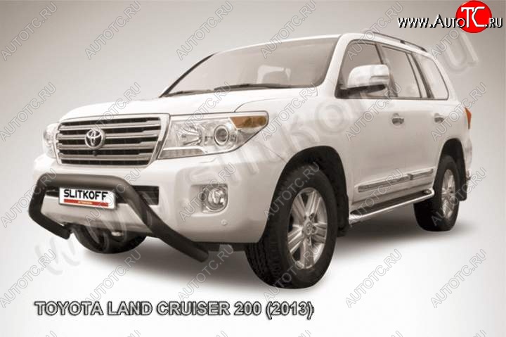 22 999 р. Кенгурятник d76 низкий широкий мини Toyota Land Cruiser 200 1-ый рестайлинг (2012-2015) (Цвет: серебристый)  с доставкой в г. Москва