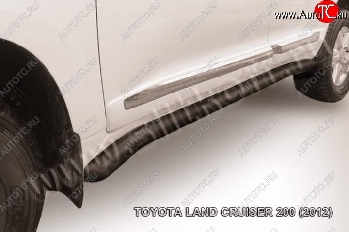 13 199 р. Защита порогов Slitkoff  Toyota Land Cruiser  200 (2012-2015) 1-ый рестайлинг (Цвет: серебристый)  с доставкой в г. Москва