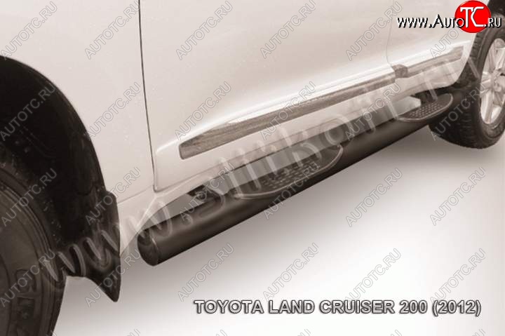 17 949 р. Защита порогов Slitkoff Toyota Land Cruiser 200 1-ый рестайлинг (2012-2015) (Цвет: серебристый)  с доставкой в г. Москва