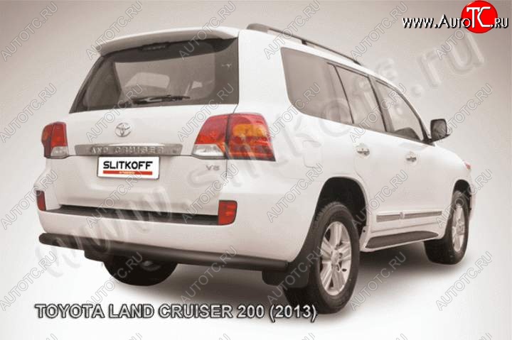 12 949 р. Защита задняя Slitkoff  Toyota Land Cruiser  200 (2012-2015) 1-ый рестайлинг (Цвет: серебристый)  с доставкой в г. Москва