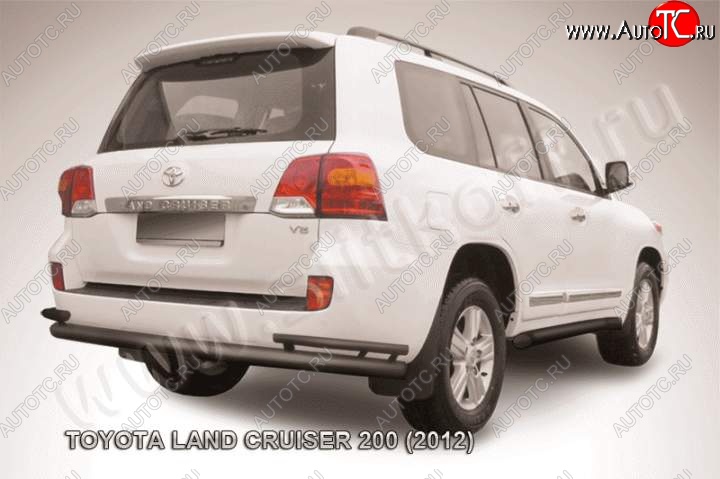 13 949 р. Защита задняя Slitkoff  Toyota Land Cruiser  200 (2012-2015) 1-ый рестайлинг (Цвет: серебристый)  с доставкой в г. Москва