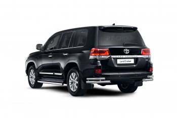 30 999 р. Защита порогов из трубы Ø63 Petroil Tuning  Toyota Land Cruiser  200 (2015-2021) 2-ой рестайлинг (Нержавеющая полированная сталь)  с доставкой в г. Москва. Увеличить фотографию 2