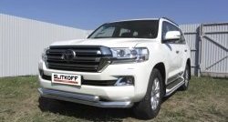 Двойная защита переднего бампера из труб диаметром 76 и 57 мм Slitkoff Toyota (Тойота) Land Cruiser (Лэнд)  200 (2015-2021) 200 2-ой рестайлинг