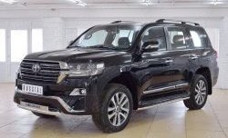 23 899 р. Защита переднего бампера (Ø63 мм с надписью, нержавейка) SLITKOFF Toyota Land Cruiser 200 2-ой рестайлинг (2015-2021)  с доставкой в г. Москва. Увеличить фотографию 2