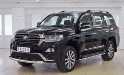 17 899 р. Защита переднего бампера (Ø76 мм короткая, нержавейка) SLITKOFF Toyota Land Cruiser 200 2-ой рестайлинг (2015-2021)  с доставкой в г. Москва. Увеличить фотографию 3