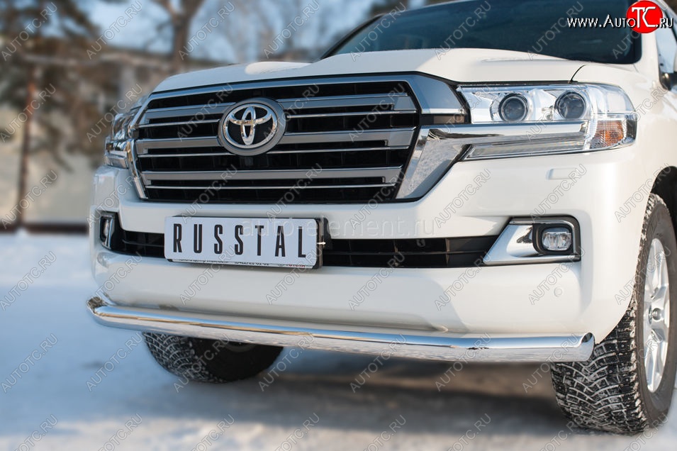 18 899 р. Одинарная защита переднего бампера диаметром 63 мм SLITKOFF Toyota Land Cruiser 200 2-ой рестайлинг (2015-2021)  с доставкой в г. Москва