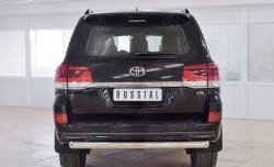 Защита заднего бампера (Ø76 мм дуга, нержавейка) SLITKOFF Toyota (Тойота) Land Cruiser (Лэнд)  200 (2015-2021) 200 2-ой рестайлинг